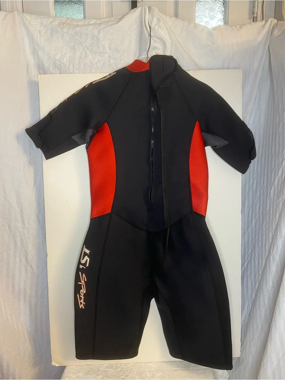 Shorty Springsuit Wetsuit Women's Swim Rashguard - Black & Red